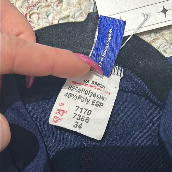 Soleil Swim by Swimco Blue Zip Front Swim Romper | Size 34 | One Piece - Picture 3 of 4